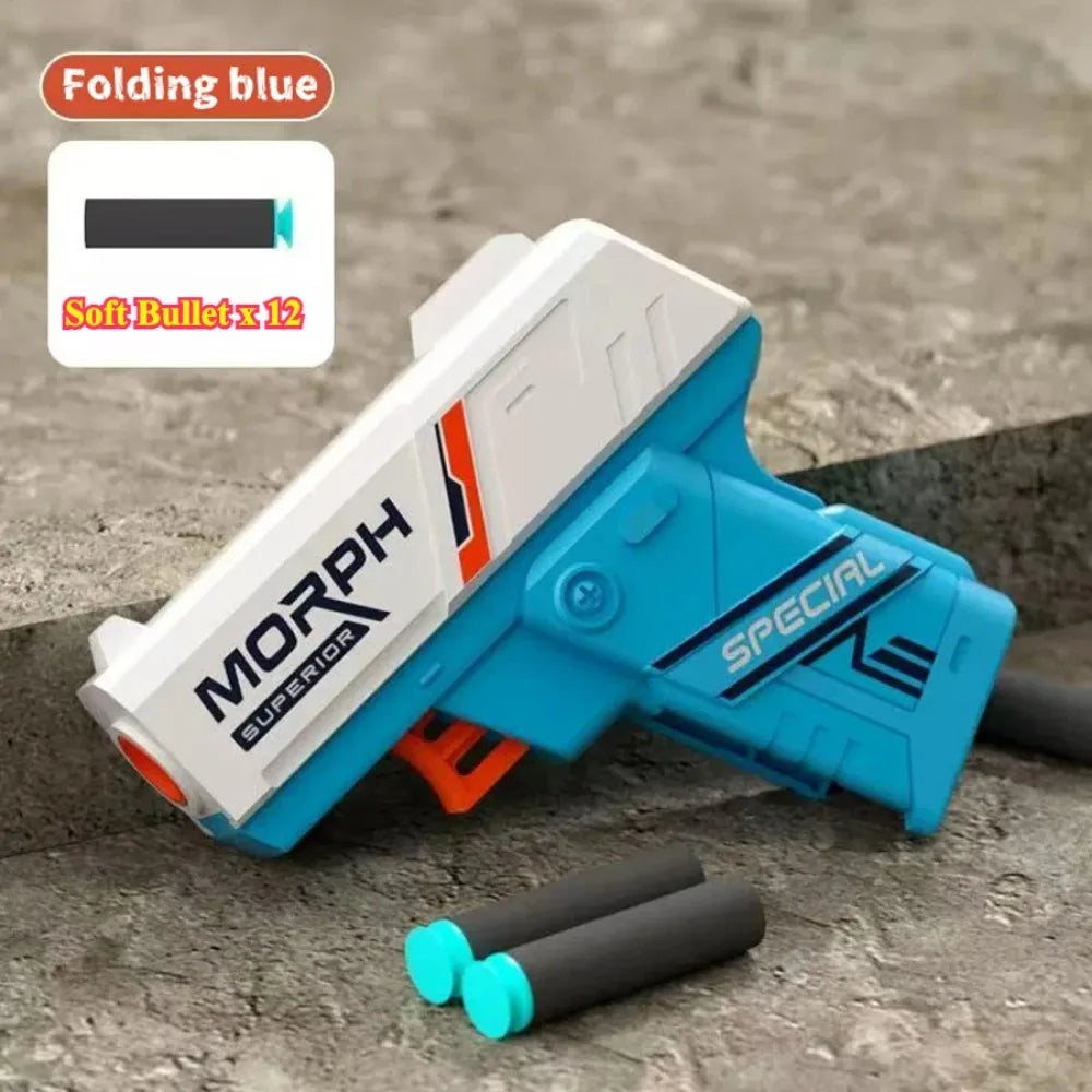 Mini Shell Soft Bullet Launcher Toy Gun | Manual Loading Stress Relief Toy for Outdoor Fun