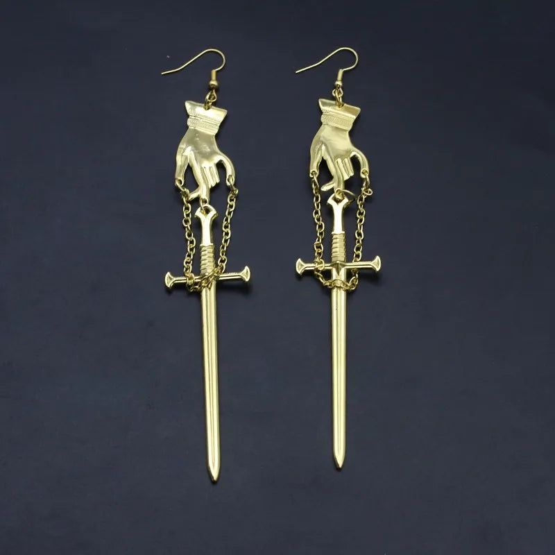 Sword Earrings for Women | Gothic Punk Drop Earrings