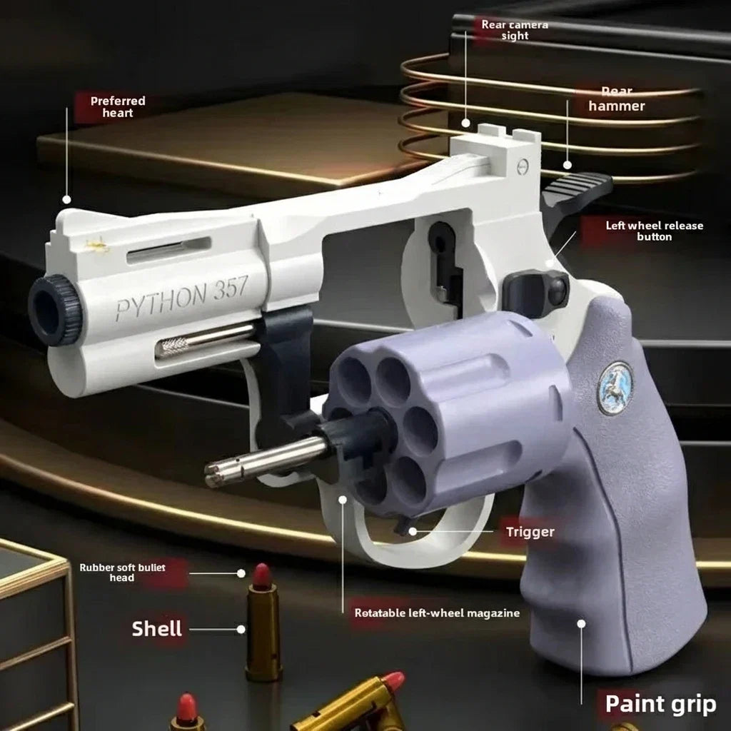 Soft Bullet Toy Gun ZP5 | Revolver Mechanical Continuous Shooting Launcher for Kids