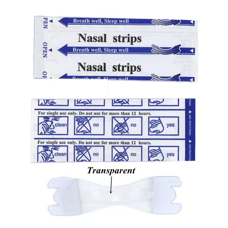 Transparent Nasal Strips 50 Pack | Anti-Snoring Nose Strips for Better Breathing