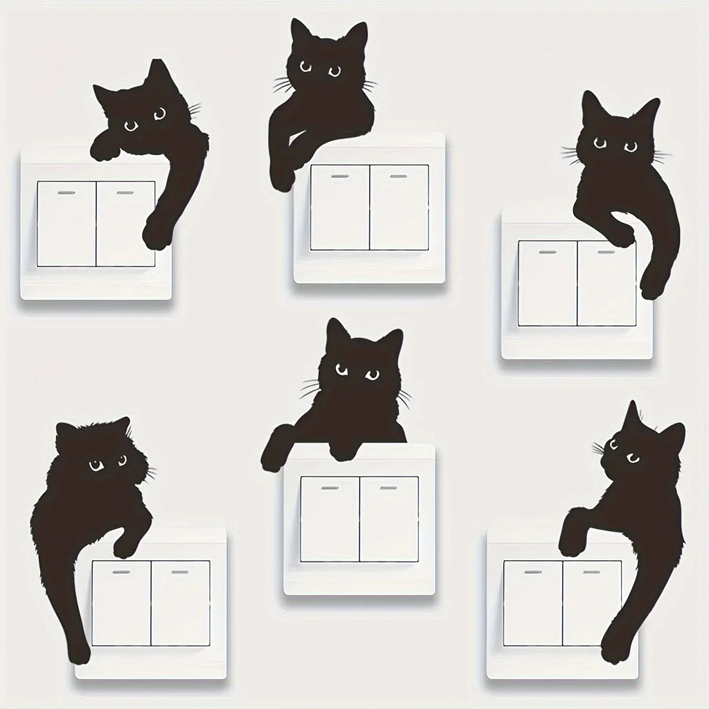 Cat Switch Stickers | Removable Vinyl Decals for Light Switches