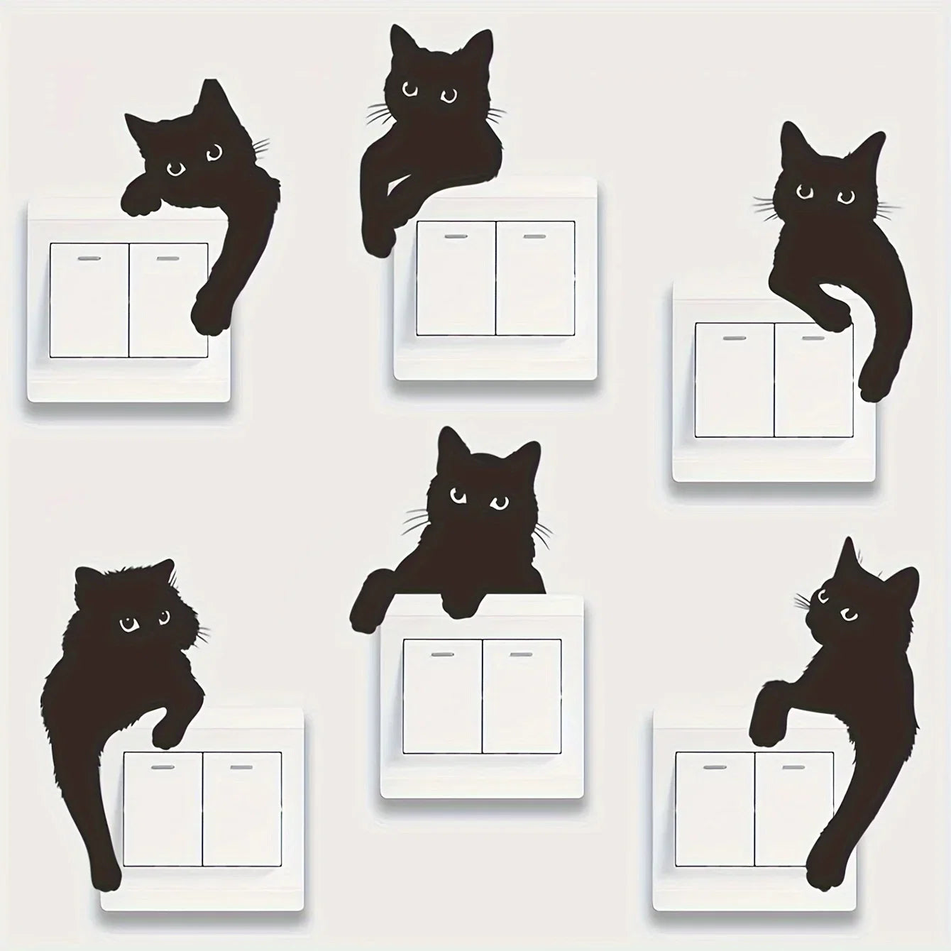 Cat Switch Stickers | Removable Vinyl Decals for Light Switches