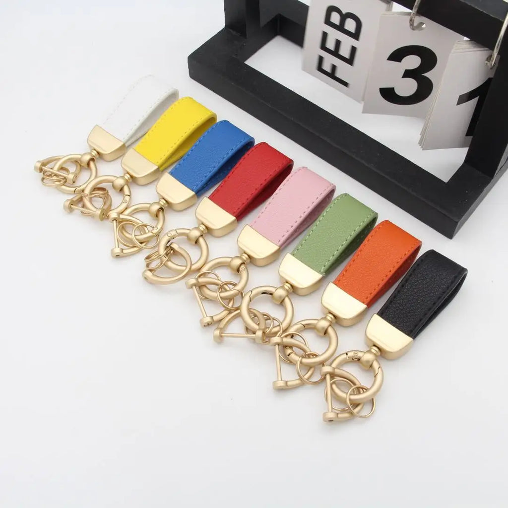 Luxury Suede Leather Flip Fur Keychain | Car Key Accessory