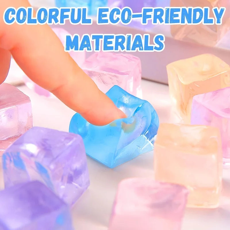 Mini Ice Cube Squishy Toys | 15 Pack Stress Relief Pinch Toys