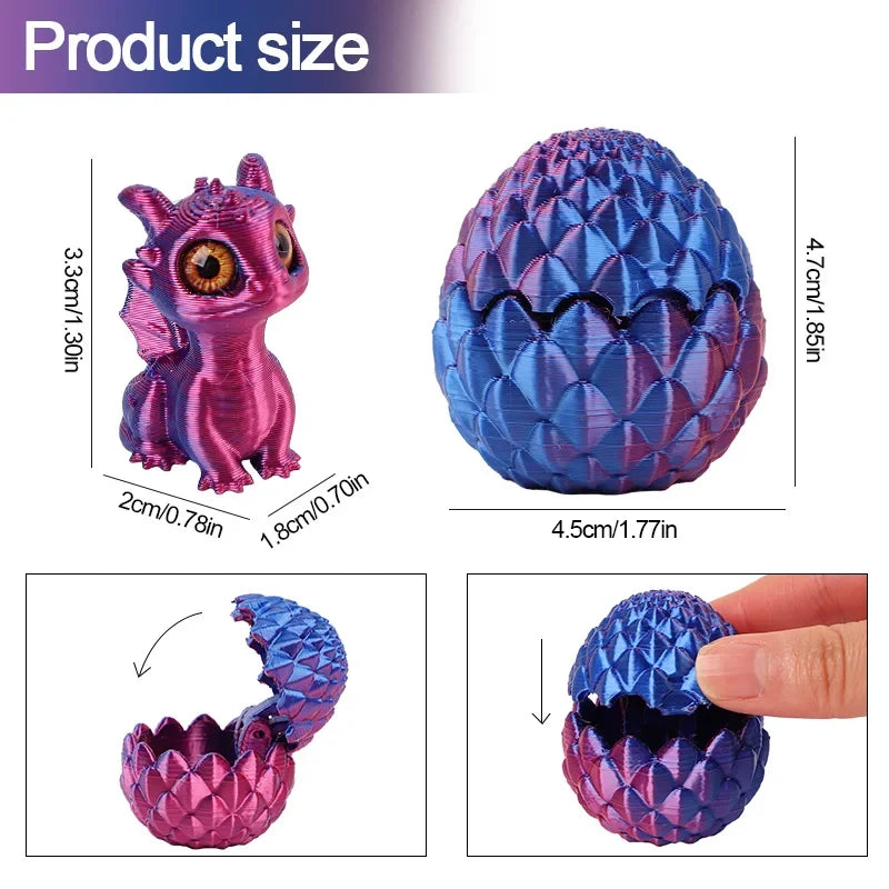 3D Printed Dragon Eggs with Mini Dragon Surprise Toys | Kids Party Favors and Easter Basket Fillers
