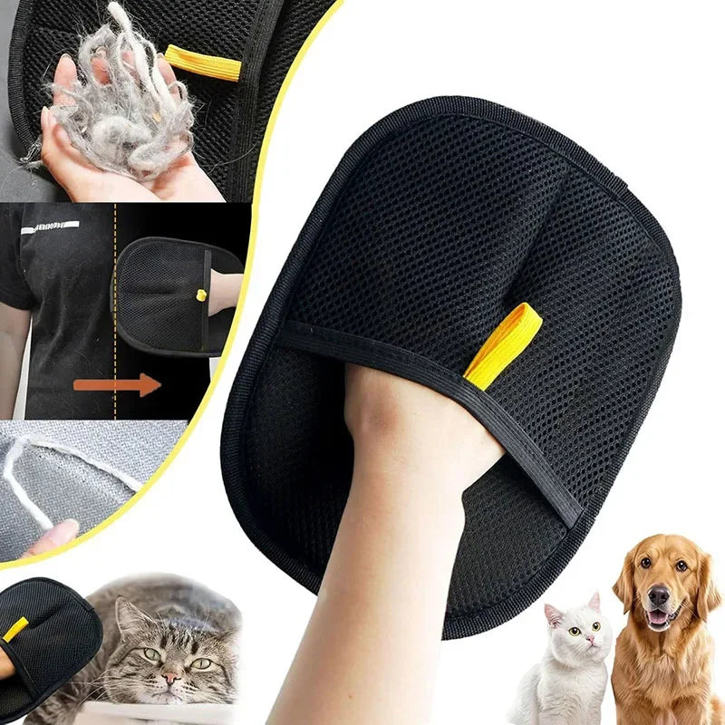 Reusable Pet Hair Removal Gloves | Double Sided Grooming Tool for Furniture and Carpets