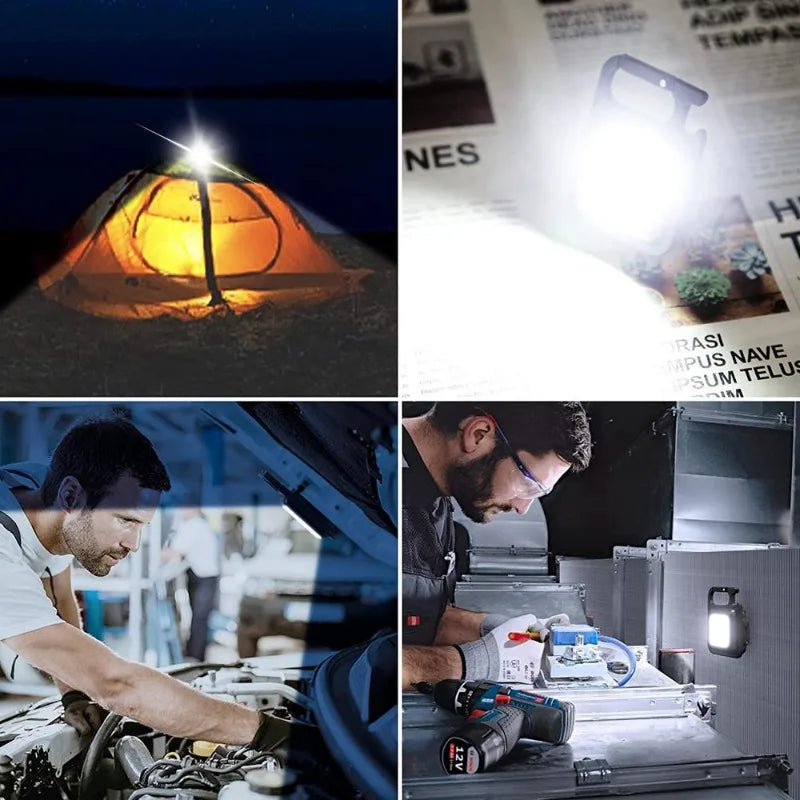 Portable COB Keychain Flashlight | Rechargeable LED Work Light