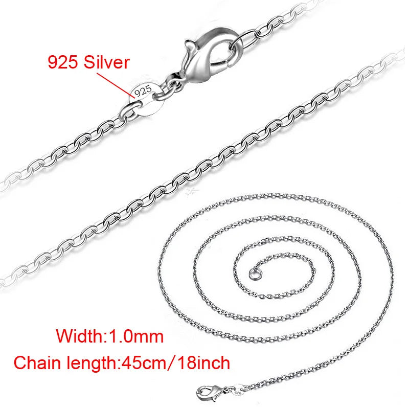 925 Sterling Silver O-Chain Necklace | 5 Lengths 1mm Link Chain for Men Women