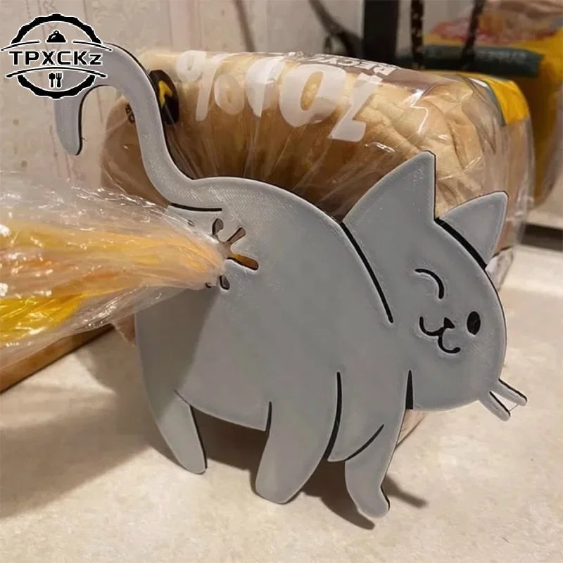 2pcs 3D Cat Butt Bread Bag Clip | Novelty Kitchen Gadget for Sealing Snack Bags
