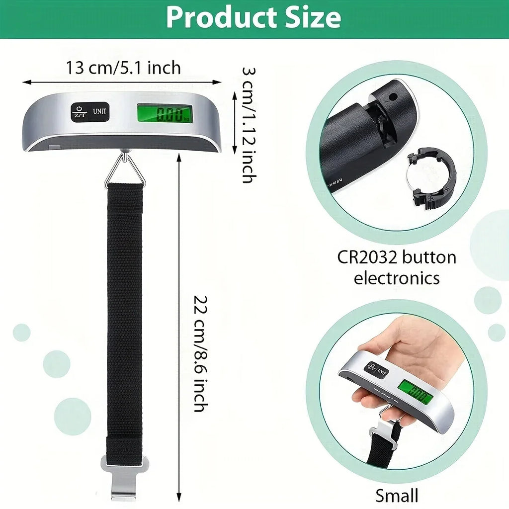 Portable Hanging Luggage Scale | Digital Travel Scale 110lb/50kg
