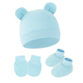 Cotton Newborn Hat Set | 3-Piece Baby Beanie Gloves and Socks for 0-6 Months