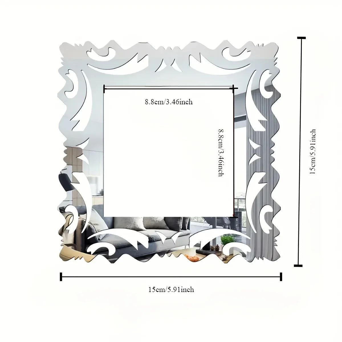 Mirror Style Switch Decals | 4 Pack Decorative Wall Stickers for Living Room
