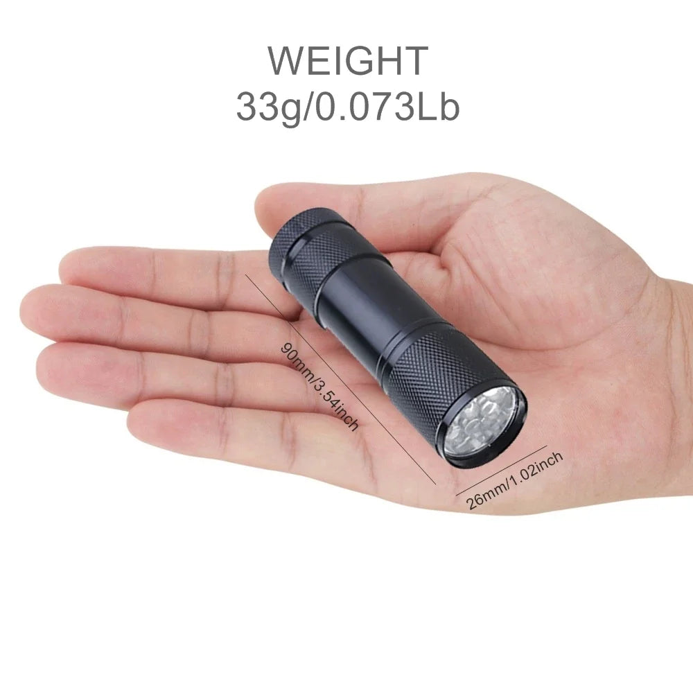 Alonefire 9 LED Mini Flashlight | Compact Portable Aluminum Torch