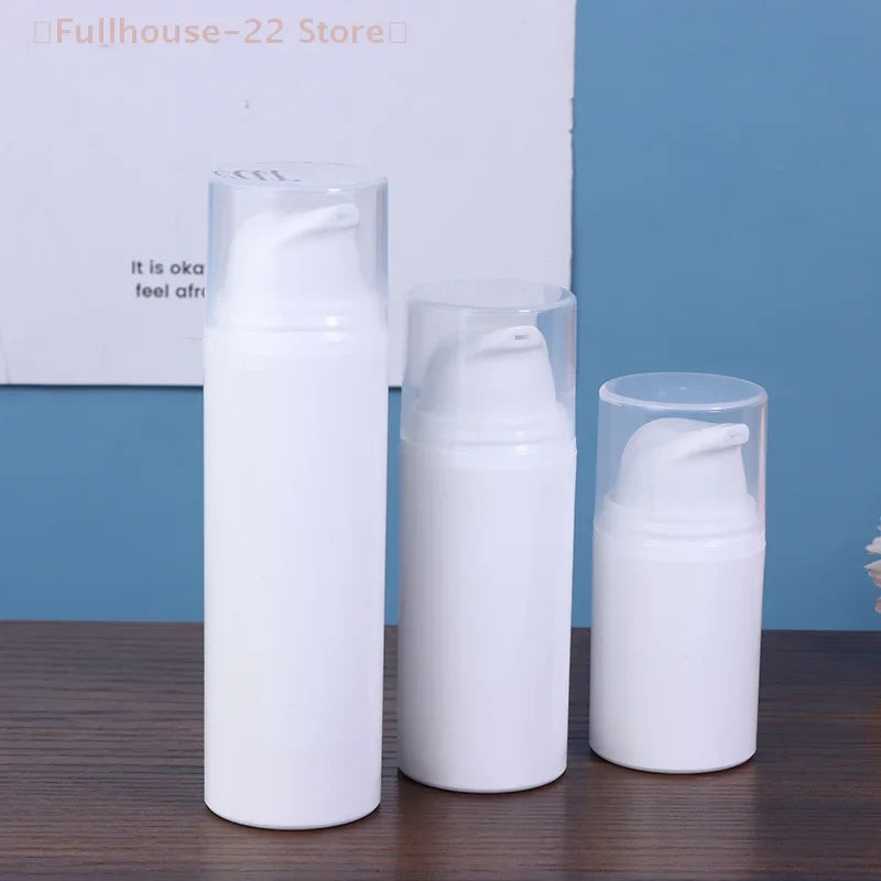 15ml 30ml 50ml Airless Pump Bottles | Refillable White Plastic Lotion Dispenser