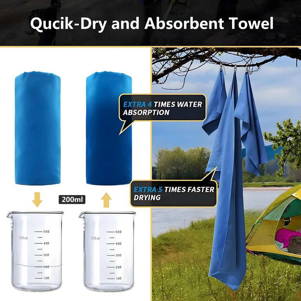 Quick-Dry Microfiber Travel Towel | 40x80cm Super Absorbent Camping & Gym Towel