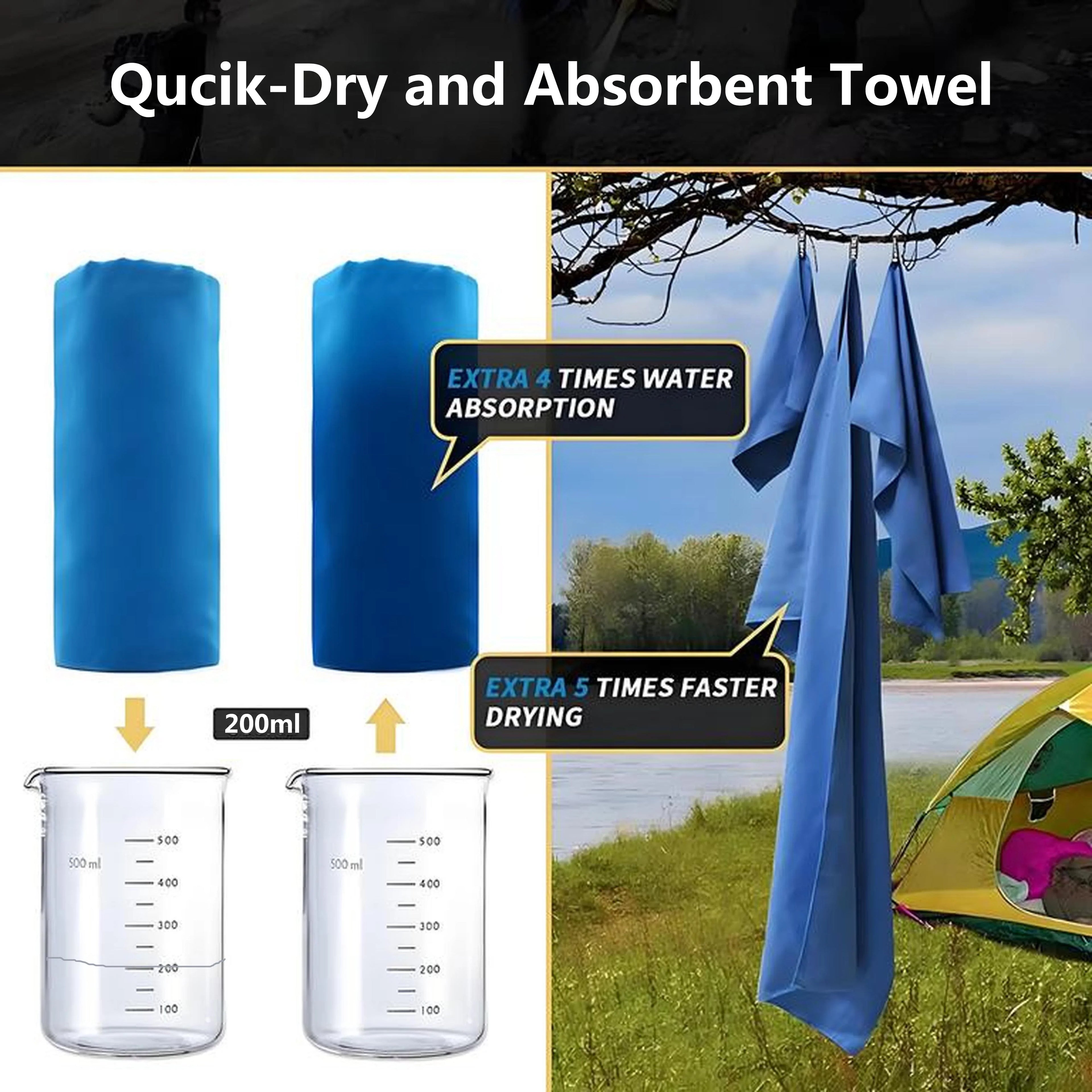 Quick-Dry Microfiber Travel Towel | 40x80cm Super Absorbent Camping & Gym Towel