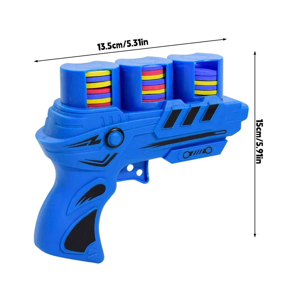 Kids Foam Disc Launcher Gun | Safe Outdoor Flying Saucer Toy