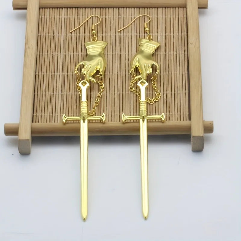 Sword Earrings for Women | Gothic Punk Drop Earrings