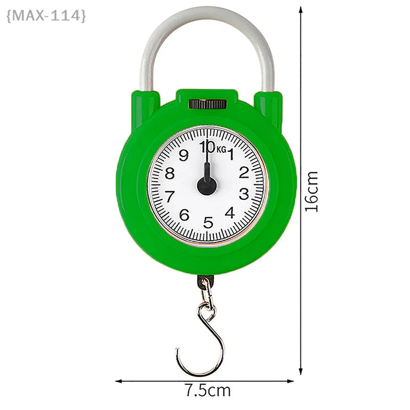Portable 10kg Hanging Mechanical Scale | Luggage & Kitchen Weight Tool