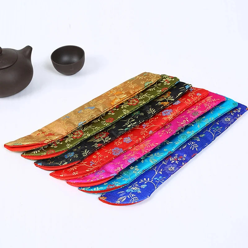 Embroidered Folding Fan Cover Pouch | Silk Fan Protector