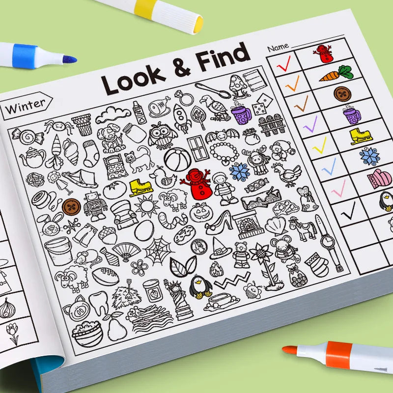 32 Pages Kids Drawing Notebook | Look & Find Shape Game for Fun Concentration & Attention Exercise