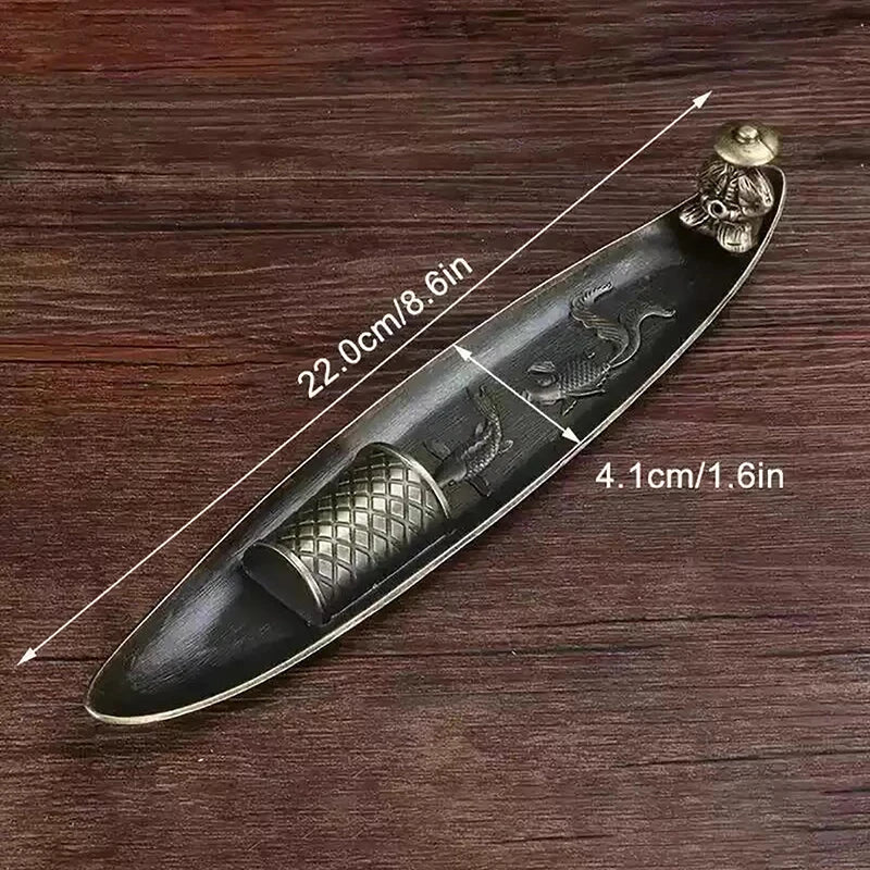 Fishing Old Man Boat Incense Burner | Metal Sandalwood Incense Holder for Home