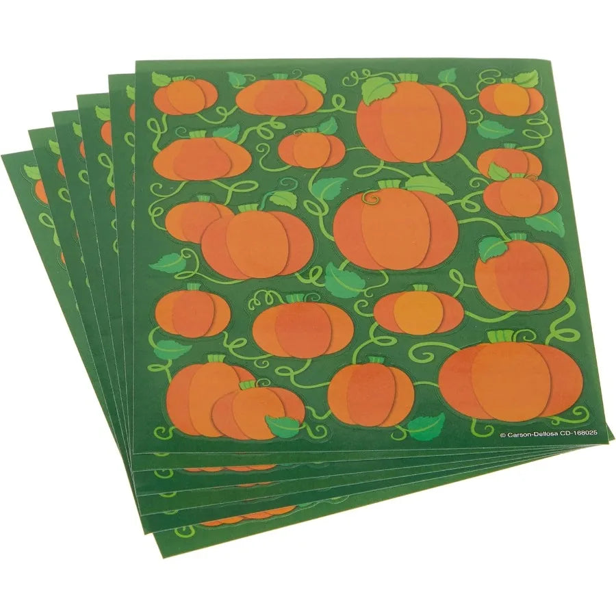 6 Sheets of Pumpkin Stickers for Halloween | Festive Fall Decor