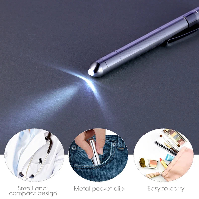 LED Medical Penlight with Pupil Gauge | Reusable Pocket Flashlight for Nurses and Doctors