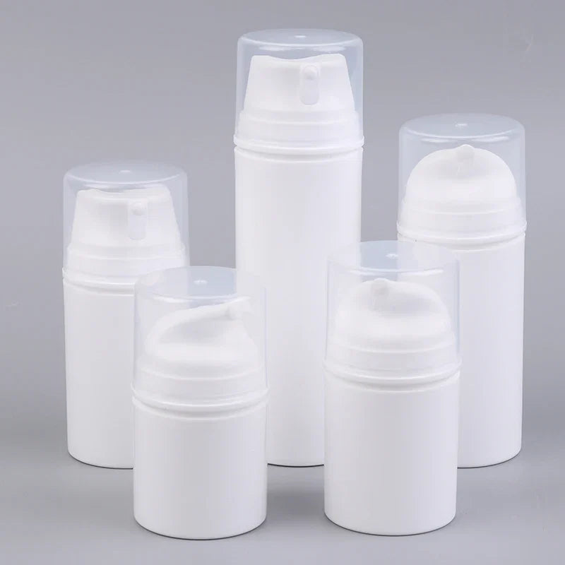 Airless Cosmetic Travel Size Vacuum Pump Bottles | Refillable Emulsion Dispenser Set