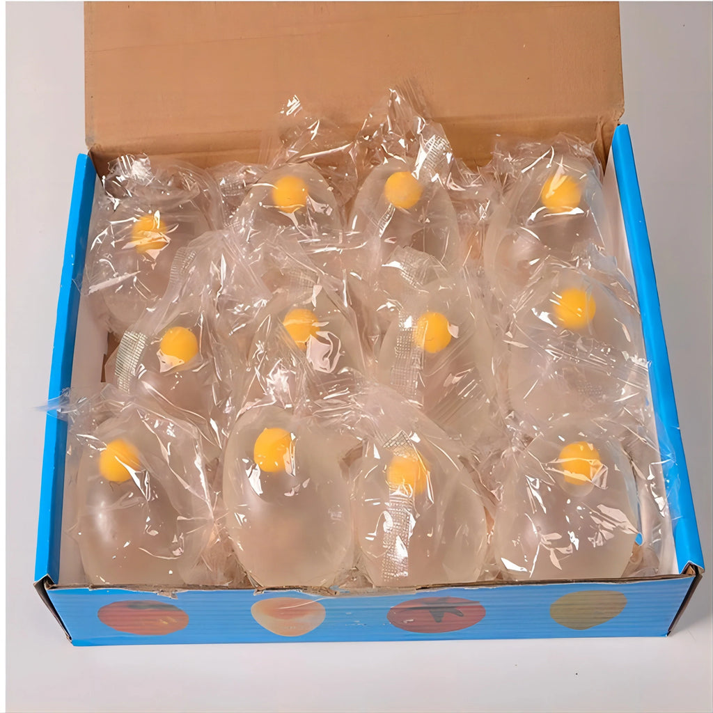 Funky Egg Splat Ball Squishy Toys | Stress Relief Squeezing Fidget Toy for Adults and Kids