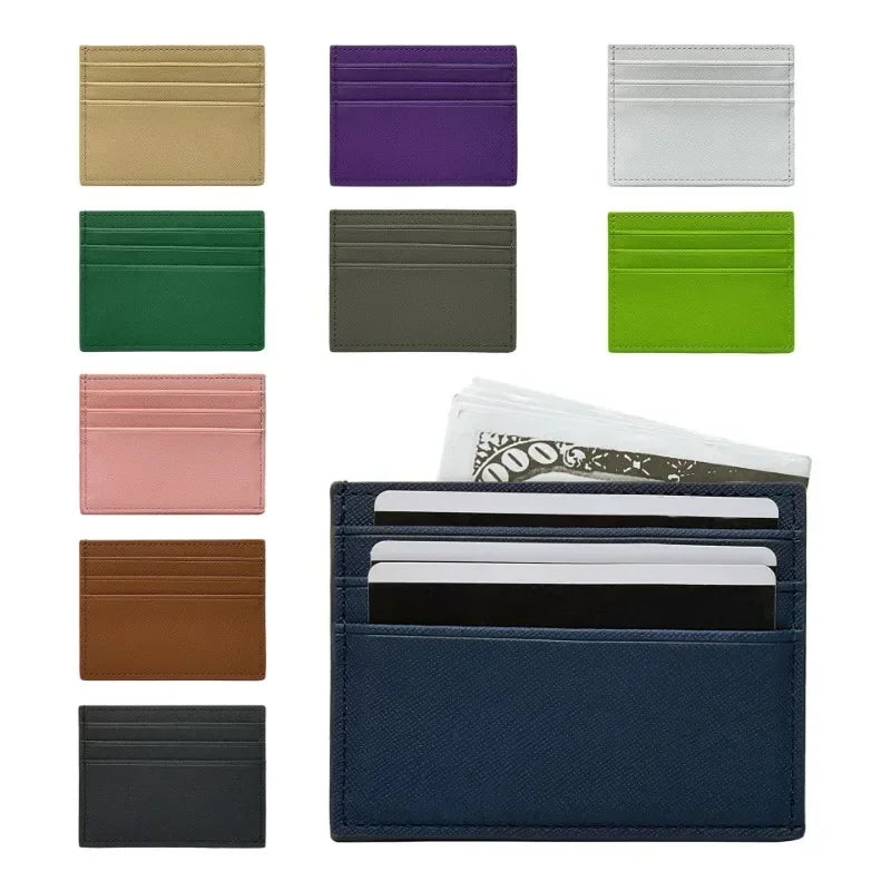 Large Capacity Multi-slot Bank Credit Card Gift Card Case ID Bag for Men Women Candy Color PU Leather Ultra-thin Card Holder