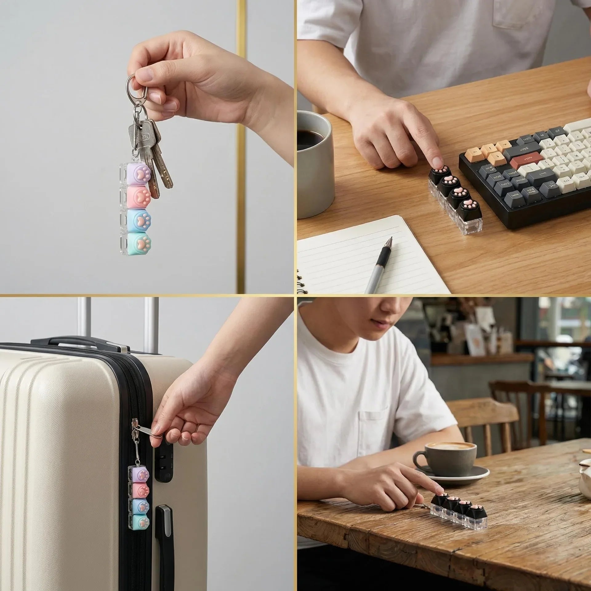 LED Keyboard Keychain Fidget Toy | Crystal Clicker for Stress Relief