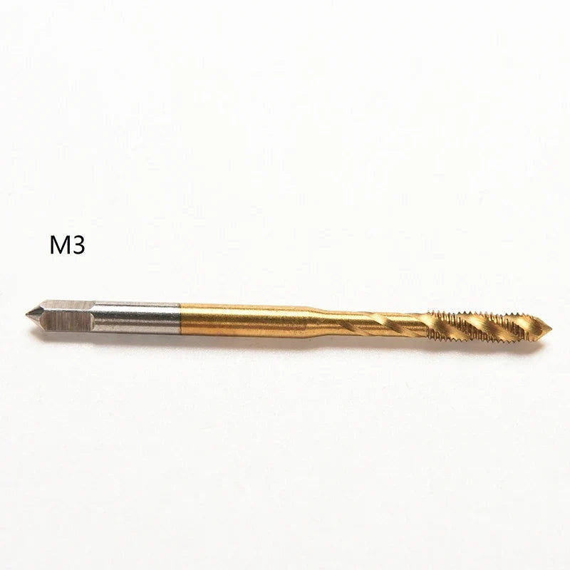 Titanium Coated HSS Spiral Fluted Machine Screw Tap Set | Metric Threading Tool