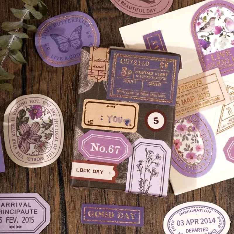 Vintage Label Stickers for DIY Crafts | 40-Piece Retro Collection