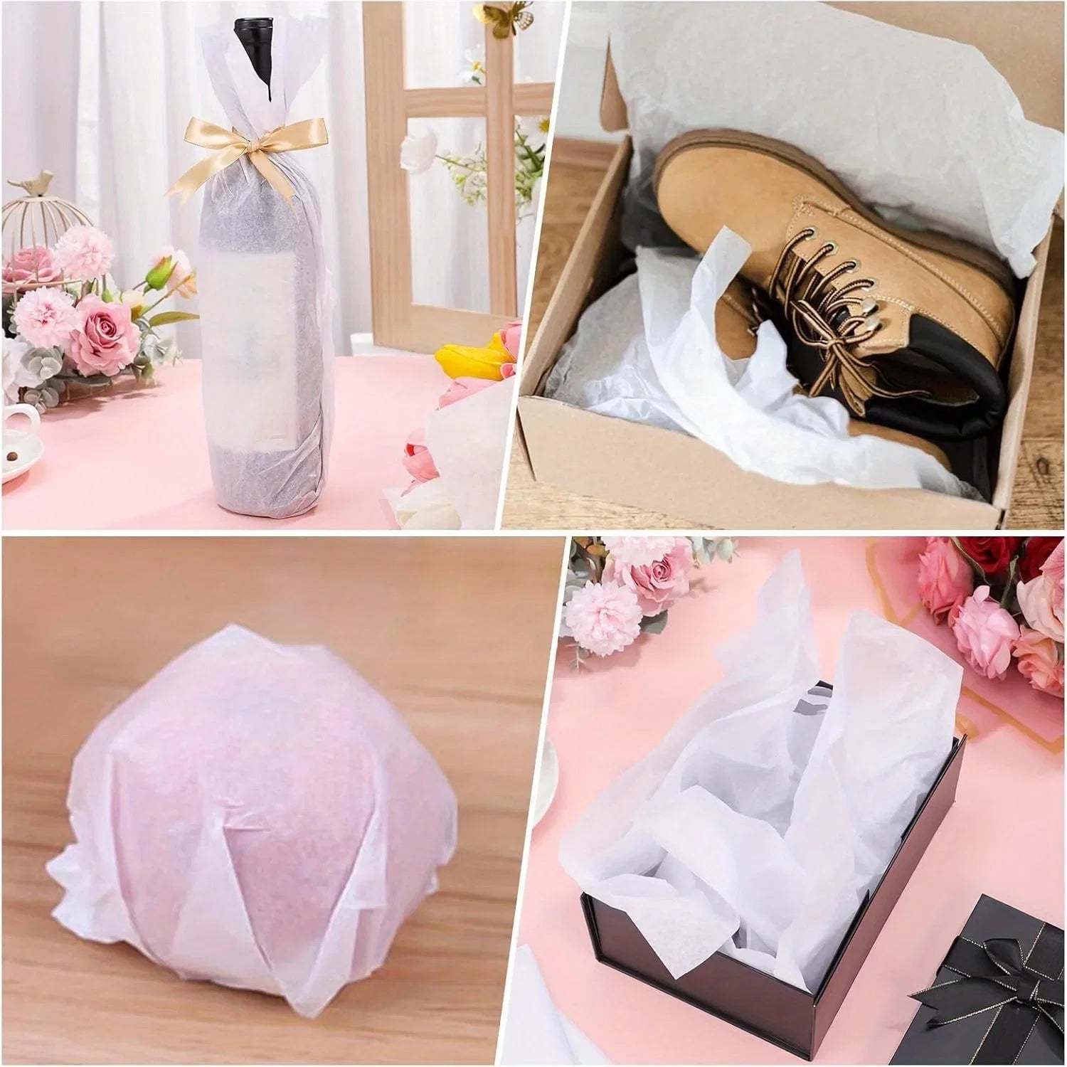 30-Piece White Tissue Paper Gift Wrap | Party & Valentine's Day Wrapping Sheets