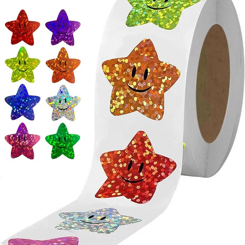 Star Stickers for Thank You Cards and Packaging | Round Labels for Photocard Decor