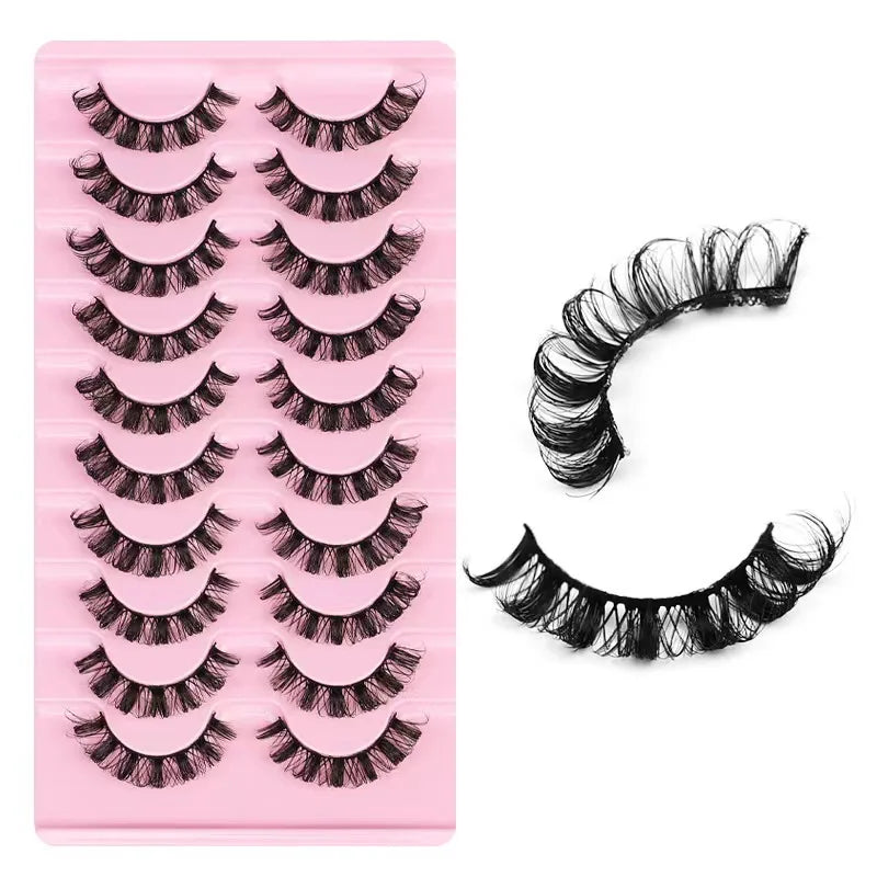 10Pairs 3D Mink Lashes Russian Strip Lash | Dramatic False Eyelashes for a Bold Look
