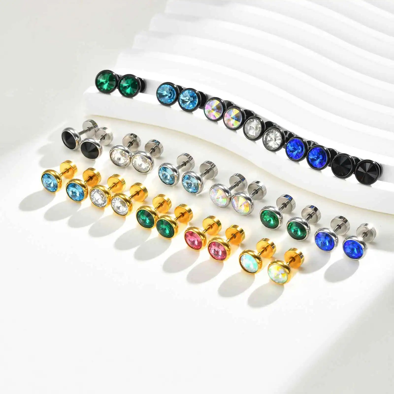 Anti Allergy Round Zircon Stud Earring for Men | AAA CZ Stainless Steel Hip Hop Classic Jewelry