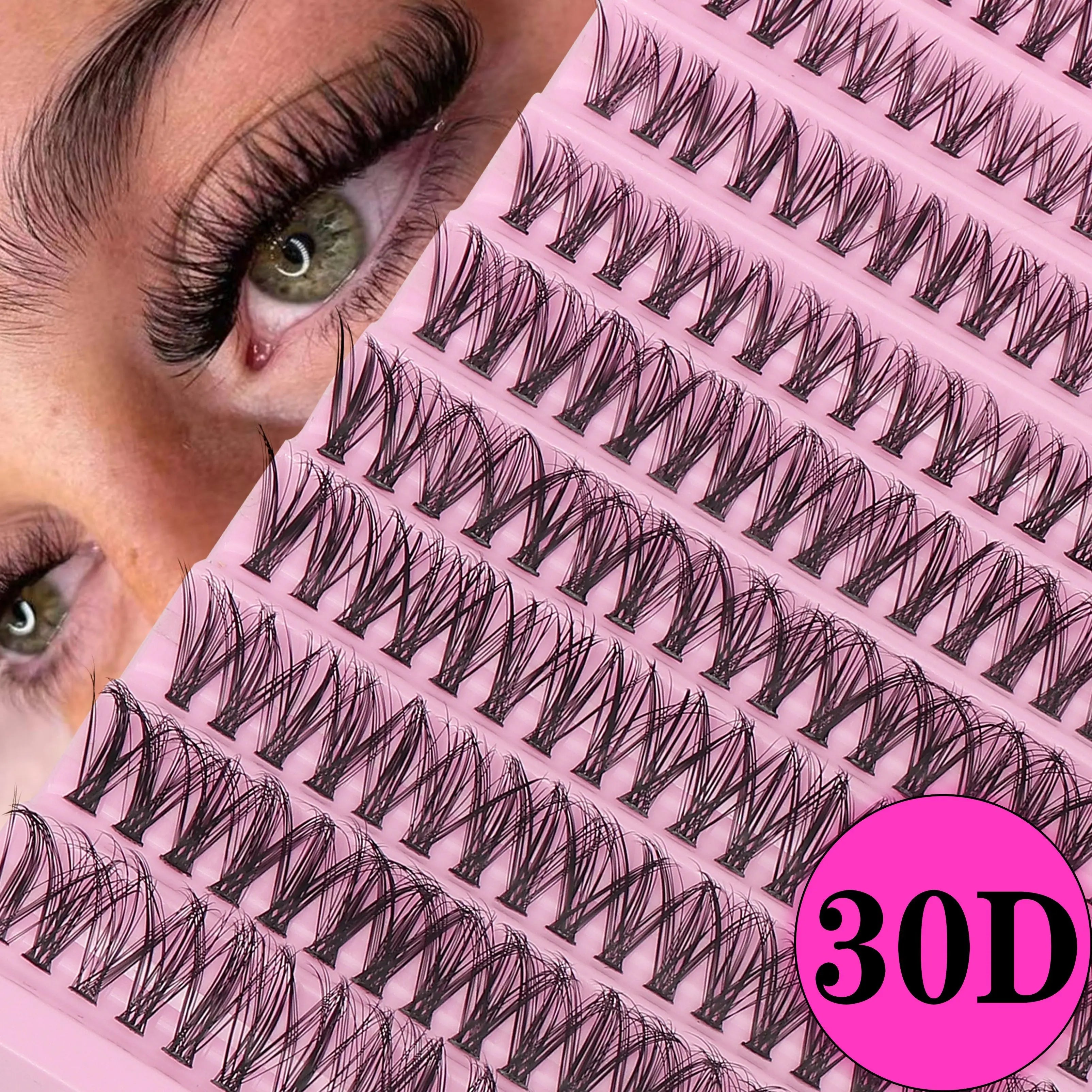 D-Curl Cluster Lashes Kit 200Pcs | DIY Natural Lash Extensions