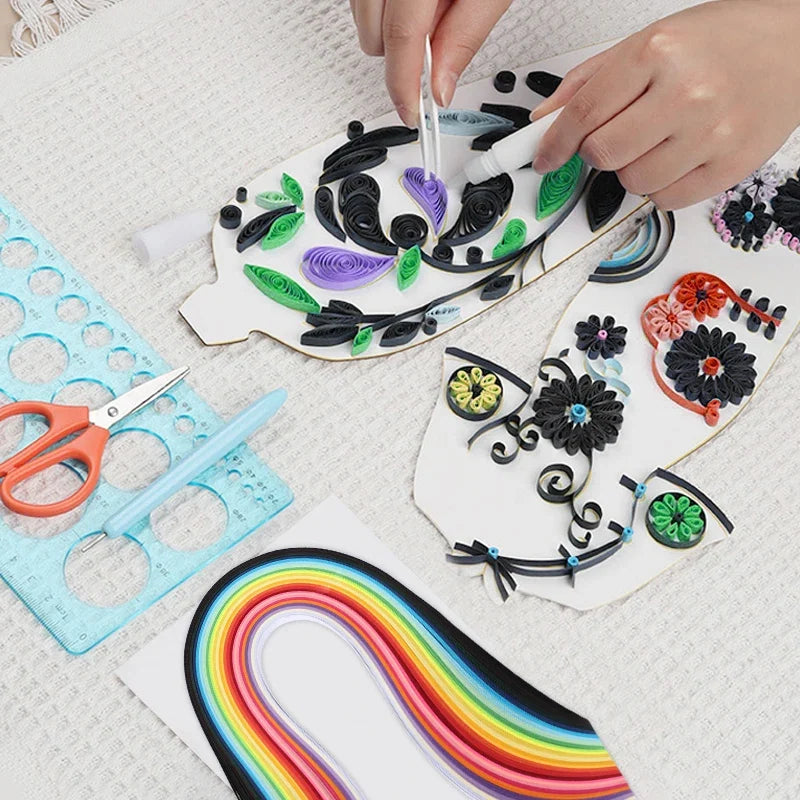 260pcs Rainbow Paper Quilling Strips Set | Paper Craft DIY Kit for Handmade Gifts