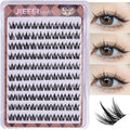 Glue-free Self-adhesive False Eyelashes | Voluminous Fluffy W-shaped Lash Clusters for DIY Manga Eyes