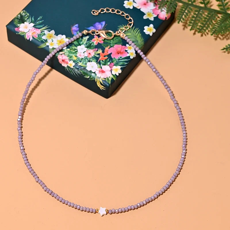 Shell Star Crystal Choker Necklace | Trendy Summer Jewelry for Women