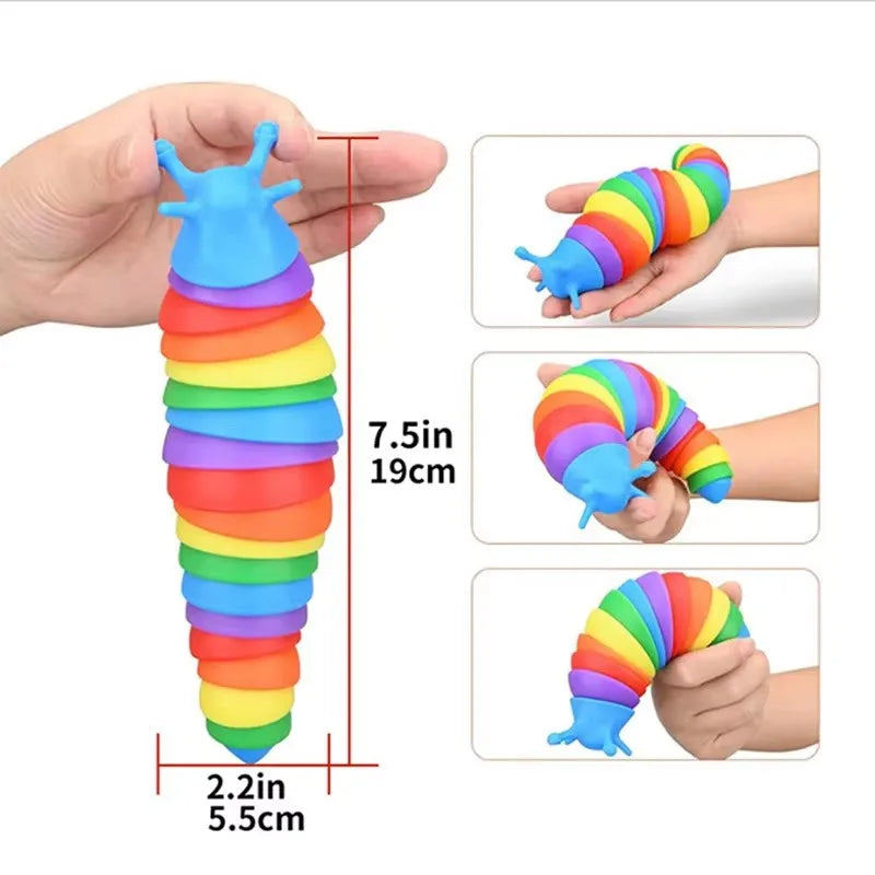 Colorful Slug Stress Relieving Toy | Bizarre Caterpillar Simulation Squeeze Puzzle