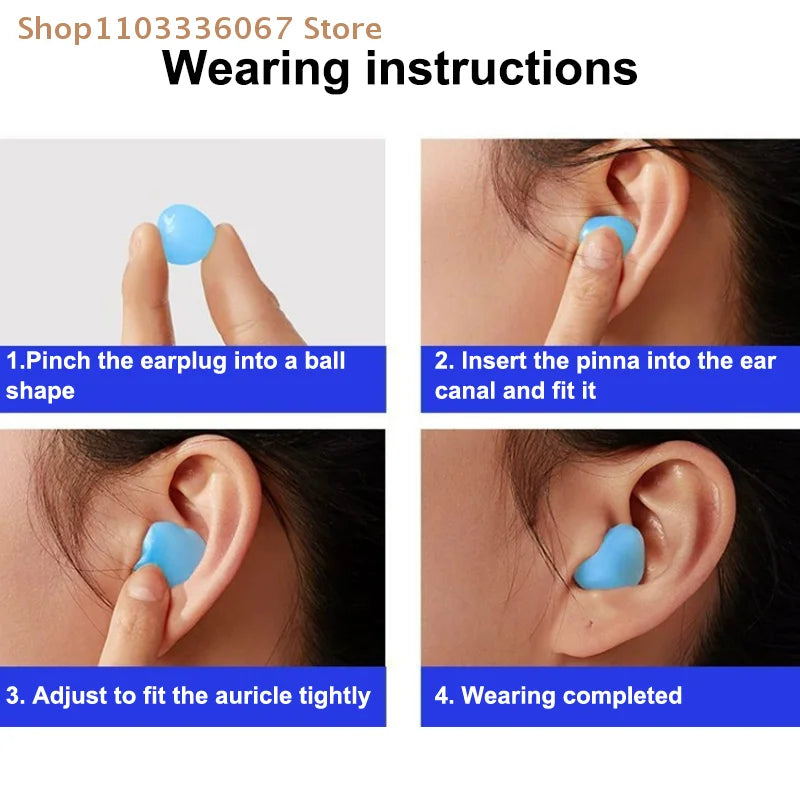 Noise Reduction Swimming Earplugs | Waterproof Silicone Sleep Ear Plugs for Snoring and Sound Insulation