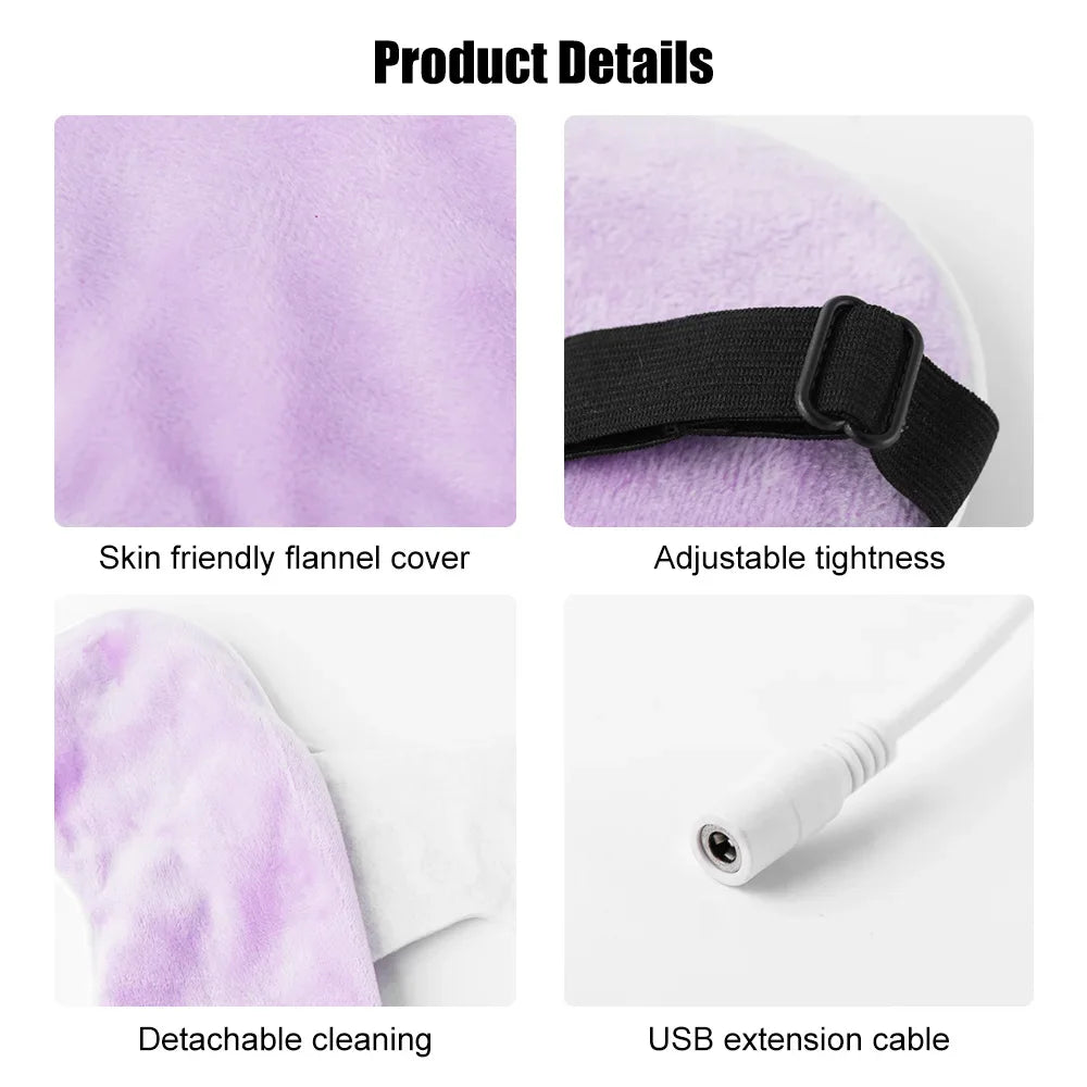 USB Heating Eye Mask | Hot Compress Sleep Eye Patch for Fatigue Relief