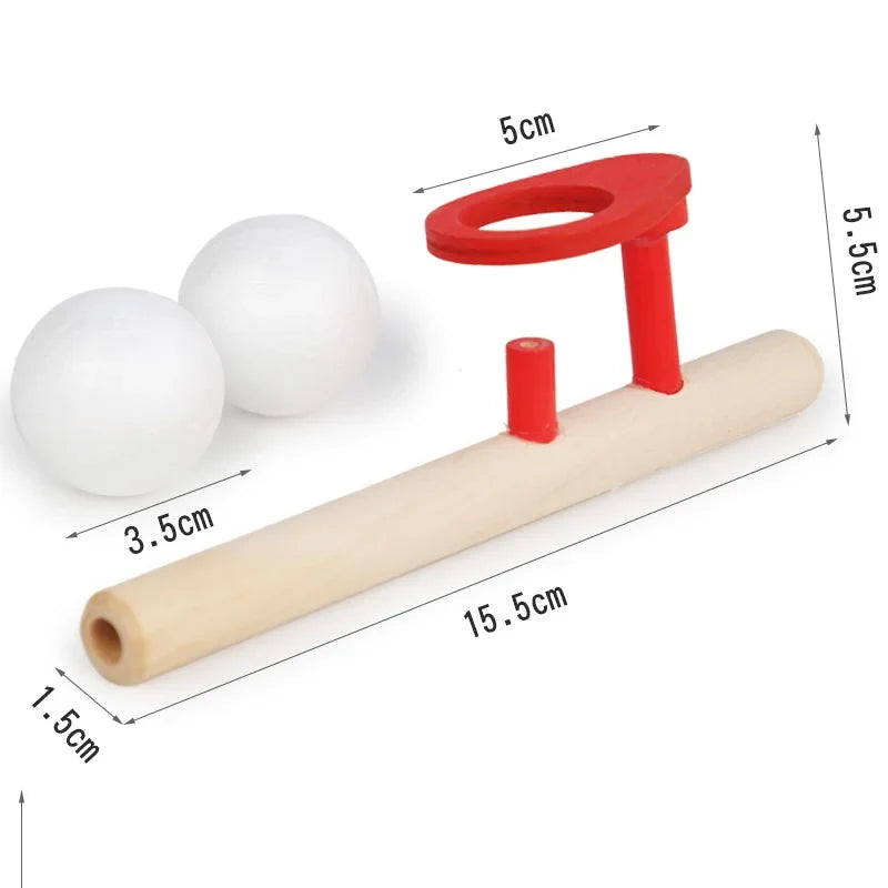 Wooden Balance Blowing Toys | Floating Blow Pipe Ball Game for Kids