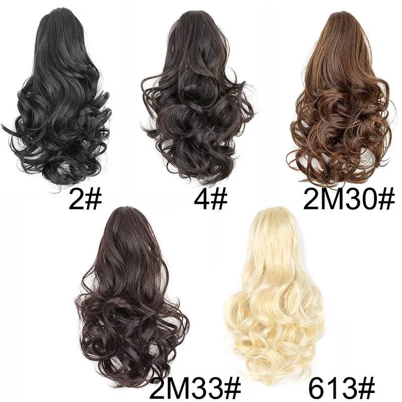 10Inch Short Wavy Curly Ponytail Hair Extension | Clip-in Claw Clip Hairpiece for Women