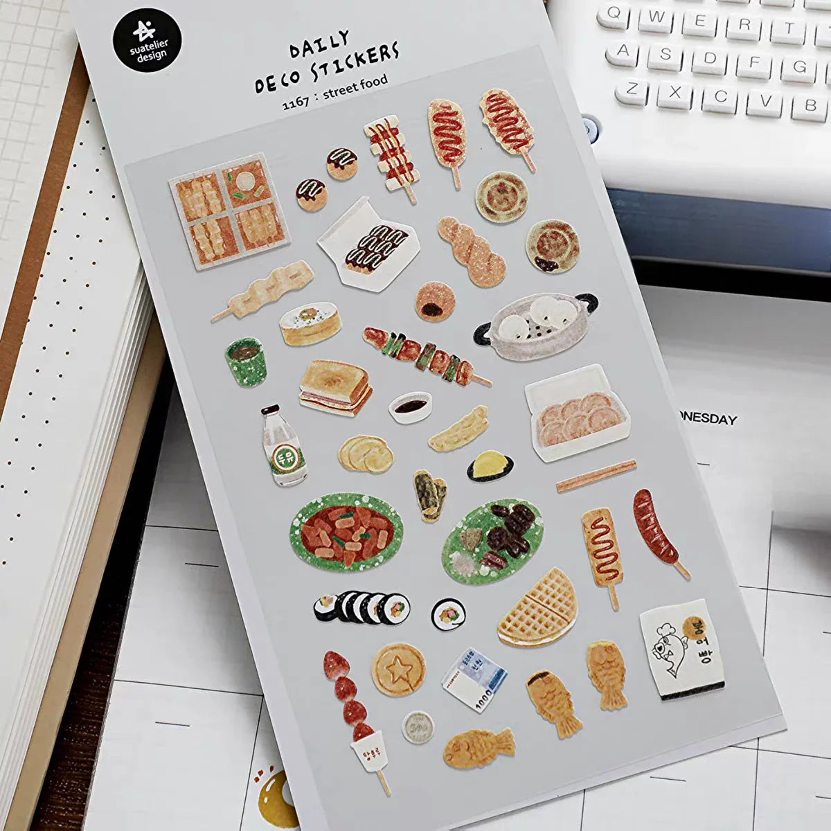 Korean Food Sticker Pack for Scrapbooking | Suatelier Street Food Art Stickers