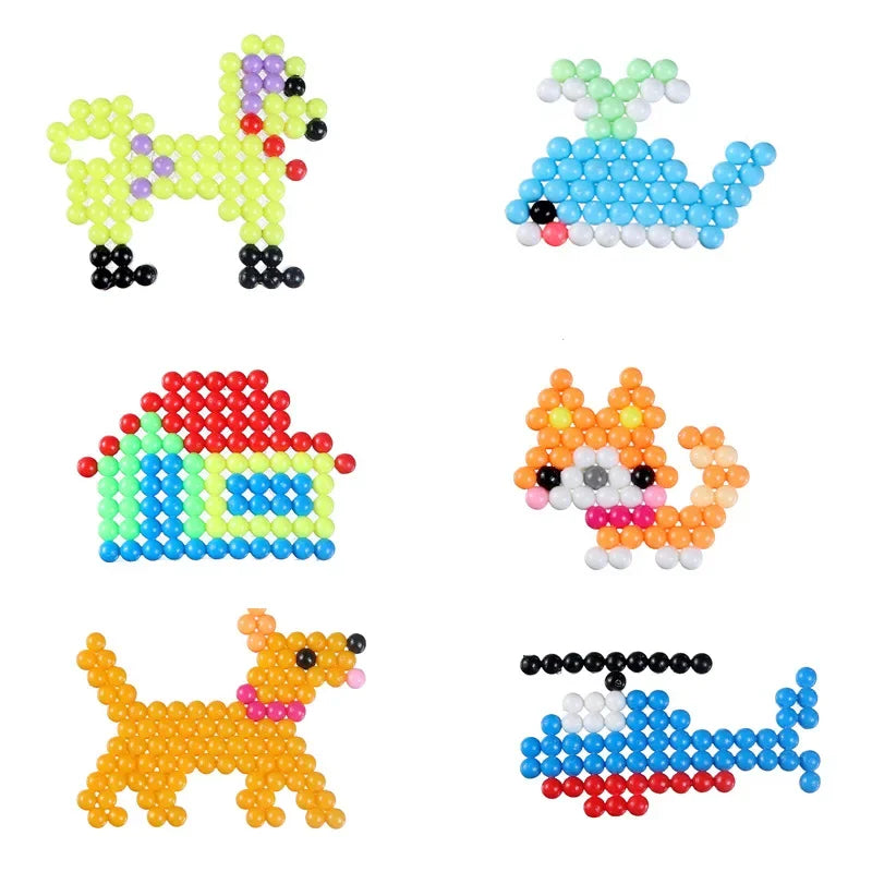 300PCS Water Sticky Beads Refill Pack | 6 Colors 3D Puzzle Toys for Kids