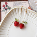 Raspberry Earrings | Cute Fruit Aesthetic Handmade Drop Earrings